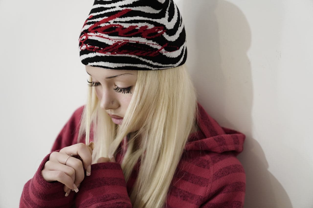 HAT “I<3REDHEAD” ZEBRA